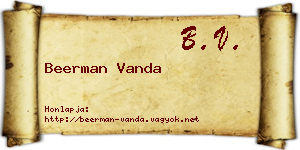 Beerman Vanda névjegykártya